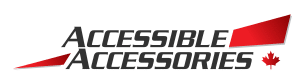 Logo for "Accessible Accessories" with a red maple leaf symbol.